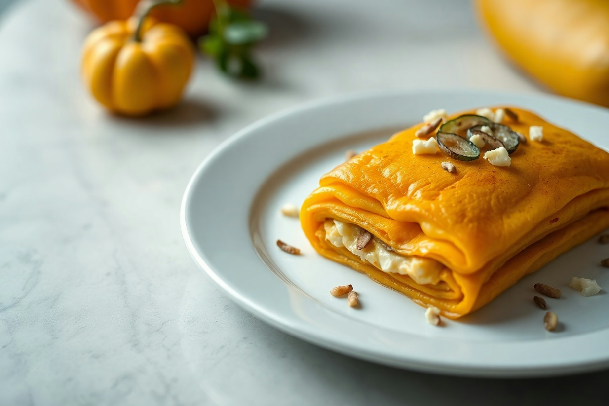 Millefoglie di zucca: un viaggio di sapori tra crema, gorgonzola e scalogno che incanta il palato